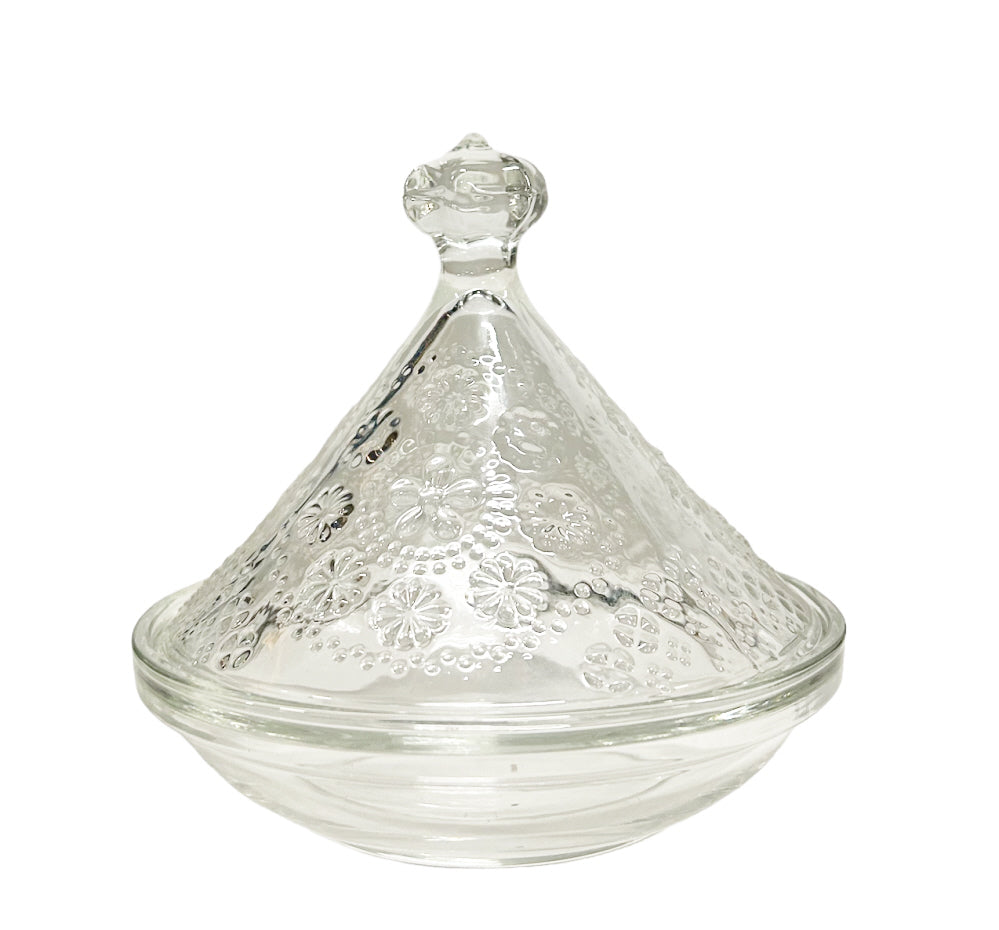 Mini glass tagine transparent
