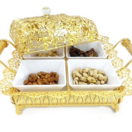 Goldfarbene Candybox Nüsseschale - Bonbonniere