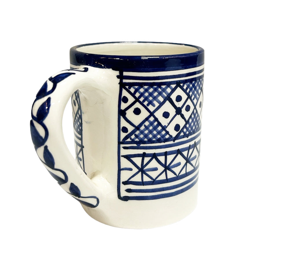 Moroccan ceramic mug blue - white