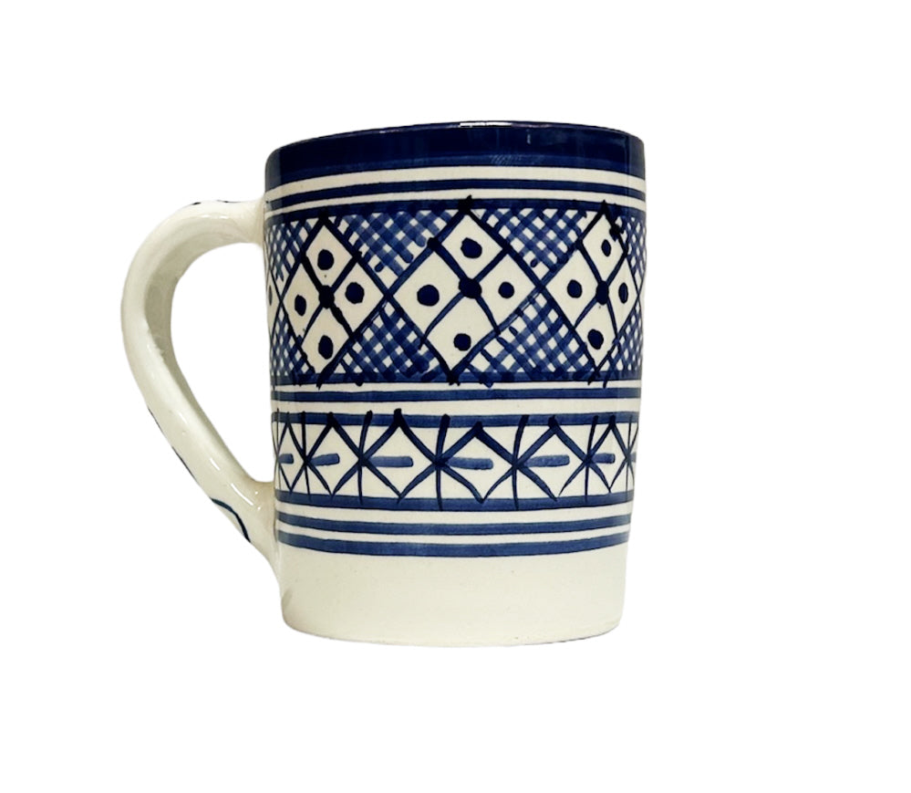 Moroccan ceramic mug blue - white