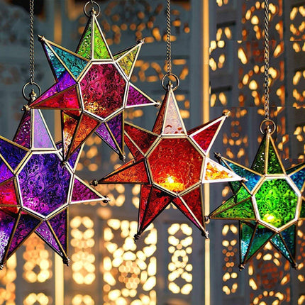 Marokkanische Hängelaterne im Sternen-Design
