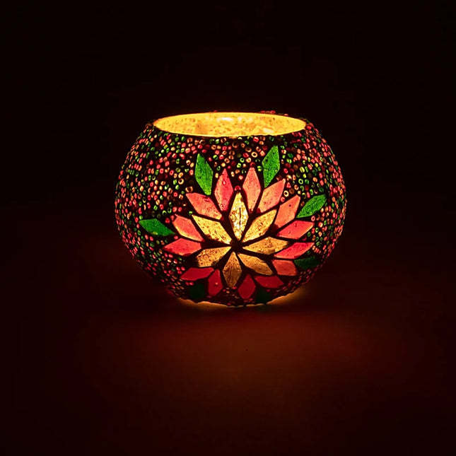 Oosterse Mozaïek theelichthouder blad