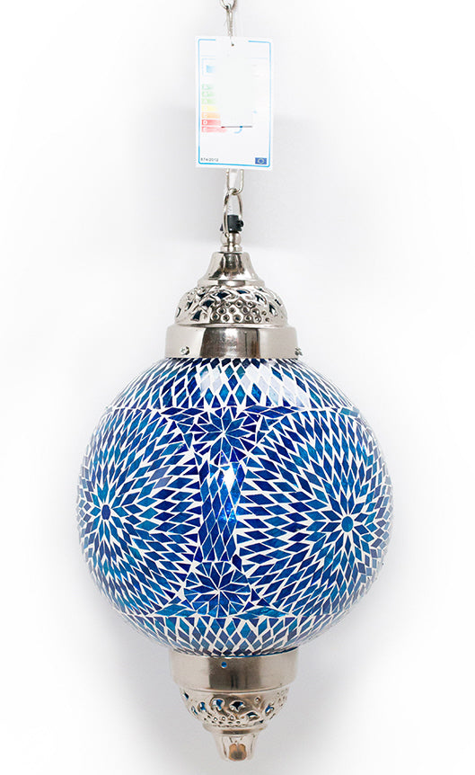 Lampe mosaïque orientale bleue
