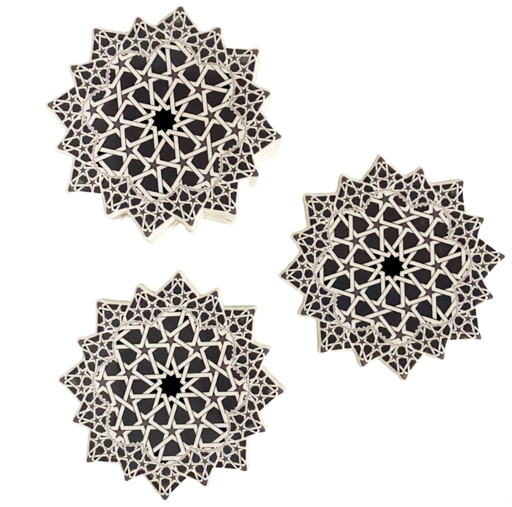 Ceramic Moroccan coasters black and white