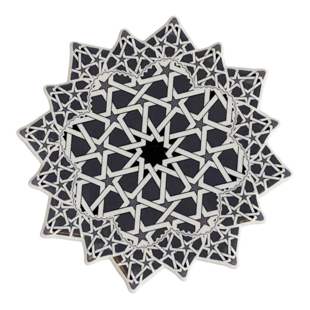 Ceramic Moroccan coasters black and white