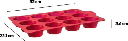 Muffinbackform Silikon 33 x 23,1 x 3,6cm | 12 Mulden