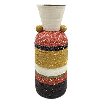 Mehrfarbige böhmische Keramikvase 28 cm