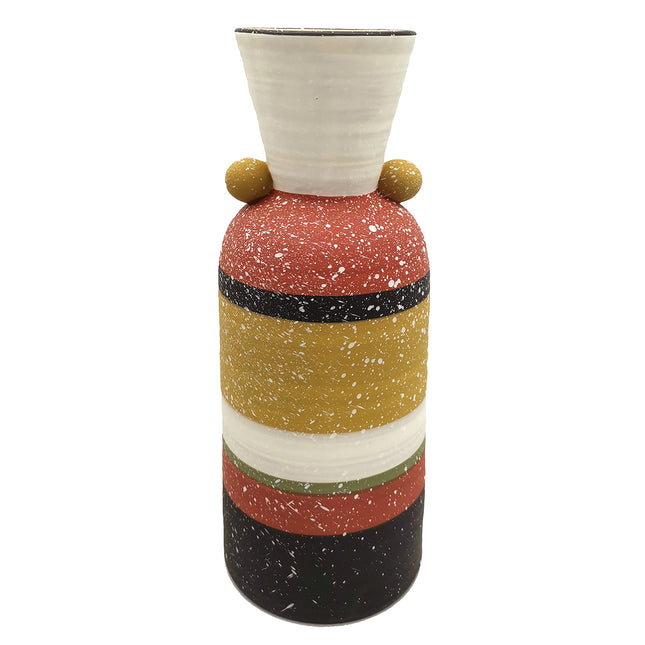 Mehrfarbige böhmische Keramikvase 28 cm