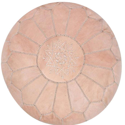 Marokkanischer Pouf aus Naturleder, Natur