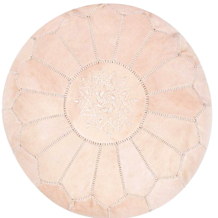 Marokkanischer Pouf aus Naturleder, Natur