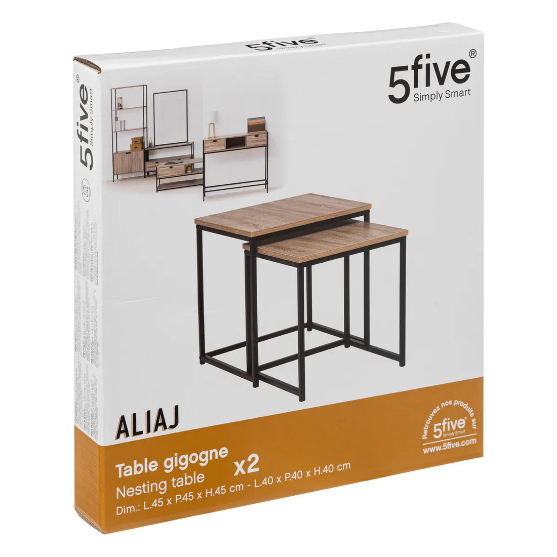 Aliaj Side Table set of 2 pieces - 45 x 45 x 45 cm - Beige