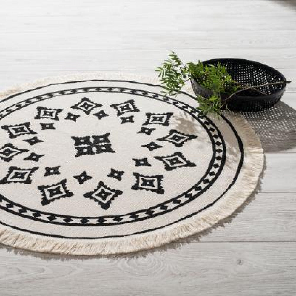 Nomadic round cotton rug