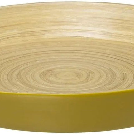 Dienblad - serveerblad rond D42 cm bamboe met handvaten