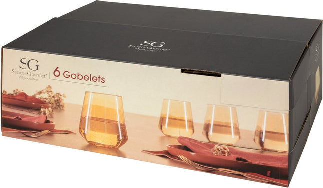 Secret de Gourmet Olga Wassergläser 45cl - Set mit 6 - Amber