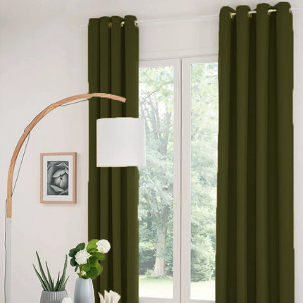 Atmosphera Verdunkelungsvorhänge - 2er Set - B135 x L240 cm - olivgrün