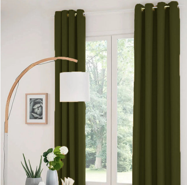 Atmosphera Verdunkelungsvorhänge - 2er Set - B135 x L240 cm - olivgrün