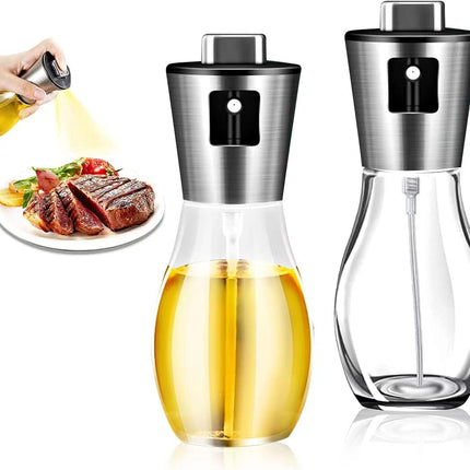 Set van 2 Olijfolie Sprayer - Olie Diffuser Olie Pomp Bakspray - RVS – Navulbaar 200 ml