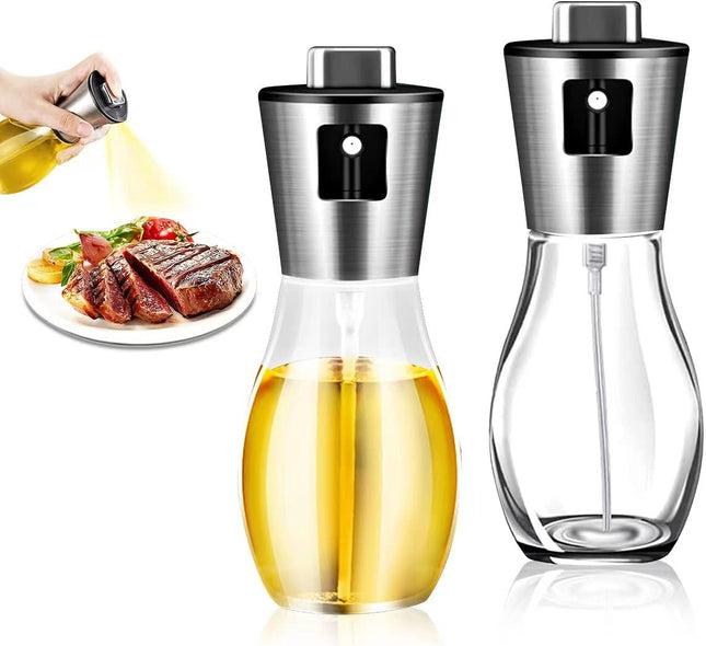 Set van 2 Olijfolie Sprayer - Olie Diffuser Olie Pomp Bakspray - RVS – Navulbaar 200 ml