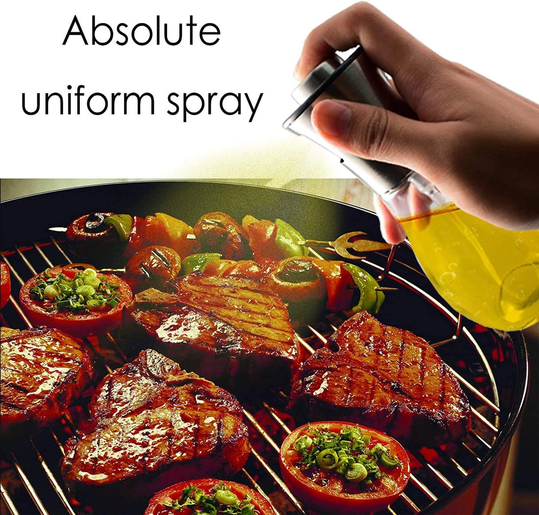 Lot de 2 vaporisateurs d'huile d'olive - Diffuseur d'huile Pompe à huile Spray de cuisson - Acier inoxydable - Rechargeable 200 ml