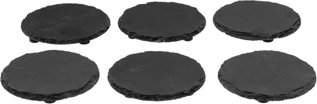 Secret de Gourmet Glasuntersetzer - im Halter - 6 Stk. - anthrazit - Schiefer - 10 cm