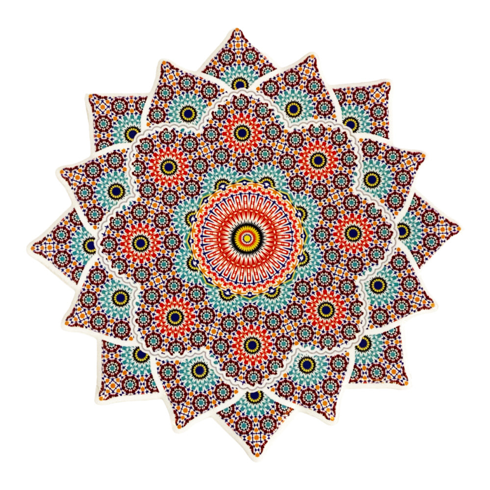 Colorful Moroccan ceramic coaster
