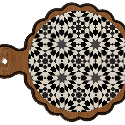 Geometrischer marokkanischer Untersetzer mit Griff Ø18
