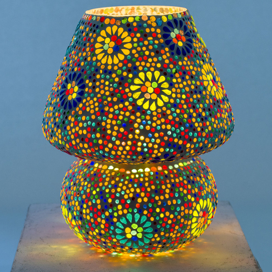 Lampe de table mosaïque orientale | Forme champignon 30 cm