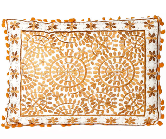 Coussin décoratif oriental marron (50 x 35 cm)