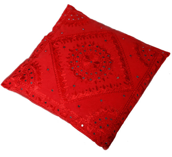 coussin décoratif oriental miroir rouge