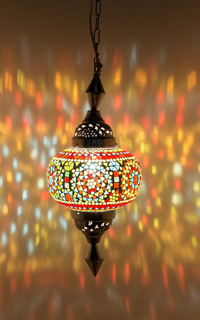 Lampe orientale mosaïque multicolore classique