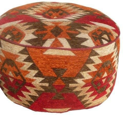 Orientsitzsack rund Kelim-Design rot - Ø 50 cm - 25 cm.
