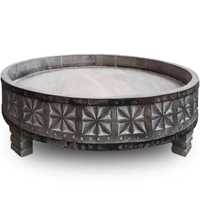 Oosterse bijzettafel  grey washed