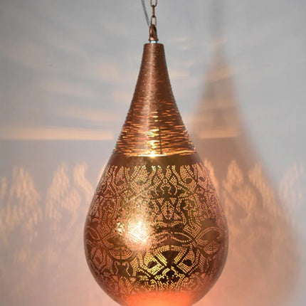 Oosterse filigrain design hanglamp druppel & draad Vintage koper