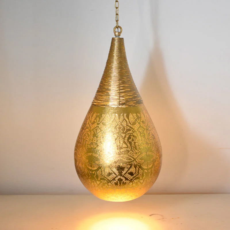 Suspension filigrane orientale design goutte et fil Or Vintage