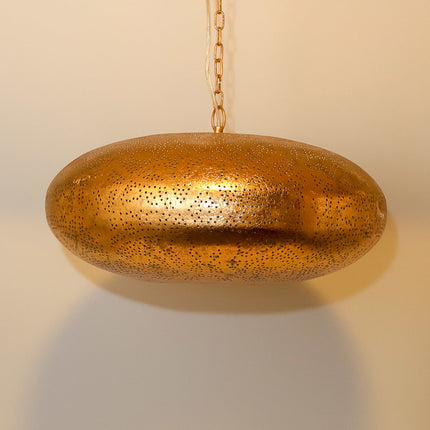 Oosterse filigrain hanglamp ufo vintage goudkleurig