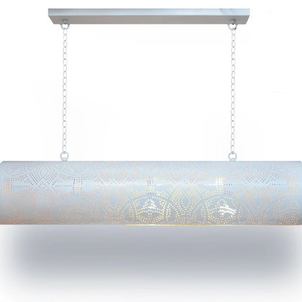 Orientalische Hängelampe Filigran horizontal Vintage Weiß Gold
