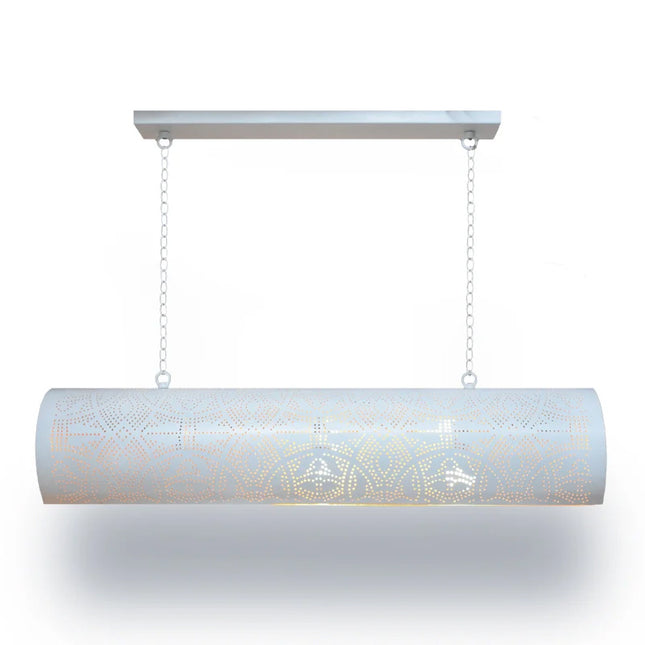 Oosterse hanglamp filigrain horizontaal Vintage wit goud