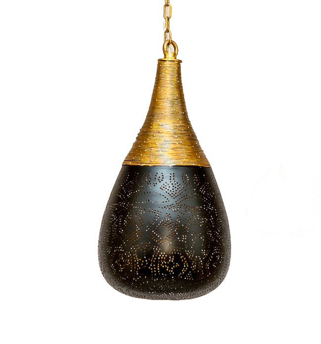 Oriental filigree style wire pendant lamp