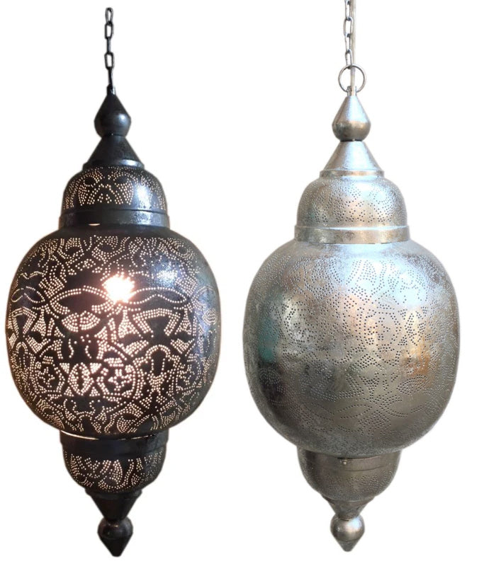 Moroccan filigree Arabia pendant lamp silver
