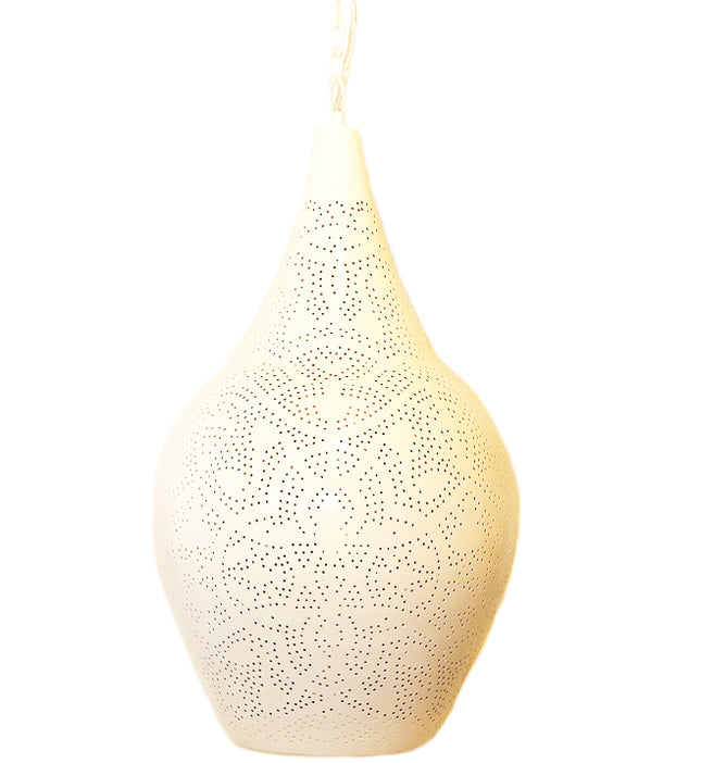 Oriëntaalse hanglamp filigrain stijl - vaas - wit/goud