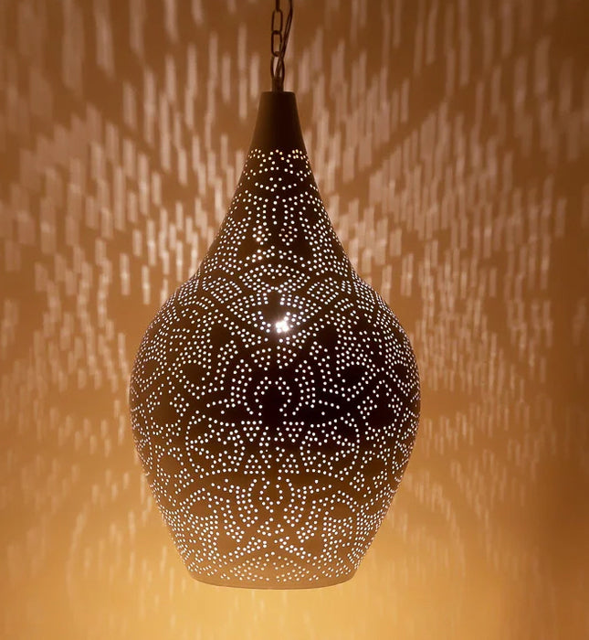 Oriëntaalse hanglamp filigrain stijl - vaas - wit/goud