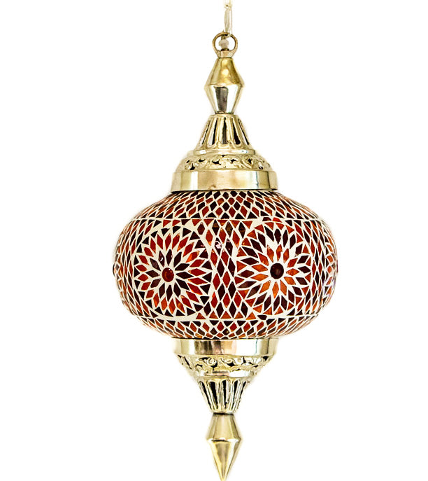 Suspension mosaïque citrouille design turc rouge - orange
