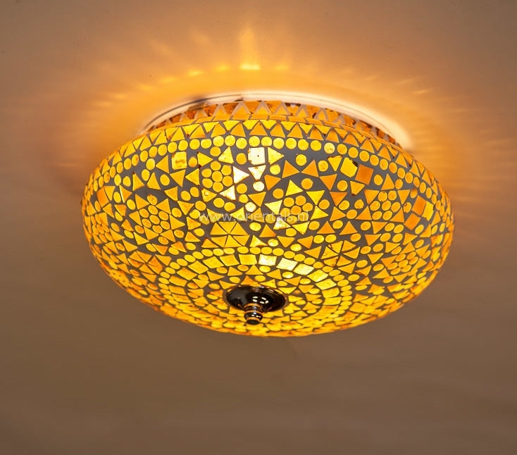 Plafonnier mosaïque oriental - marron-beige Ø 25
