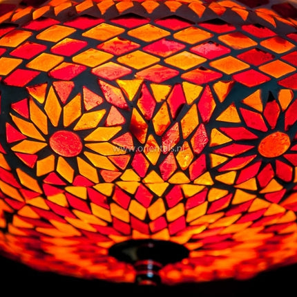 Orientalische Mosaik-Deckenleuchte rot-orange Ø 24 cm