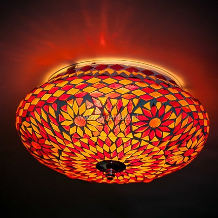 Orientalische Mosaik-Deckenleuchte rot-orange Ø 24 cm