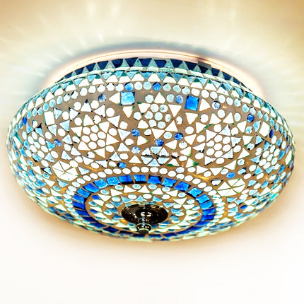 Mosaik-Deckenleuchte blau Ø 25cm