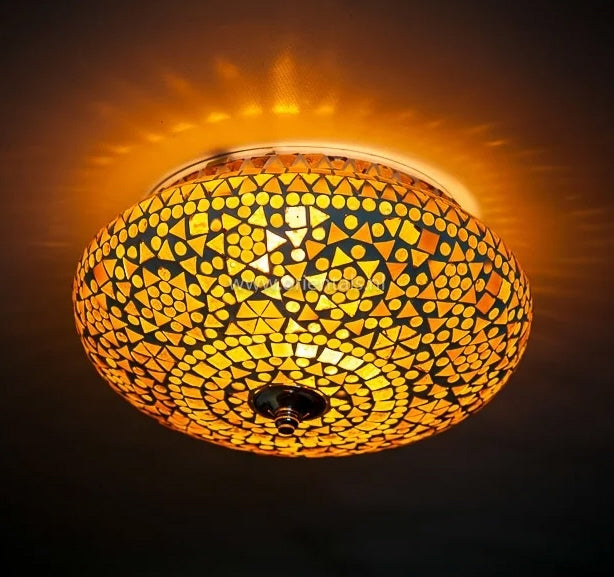Plafonnier mosaïque oriental - marron-beige Ø 25