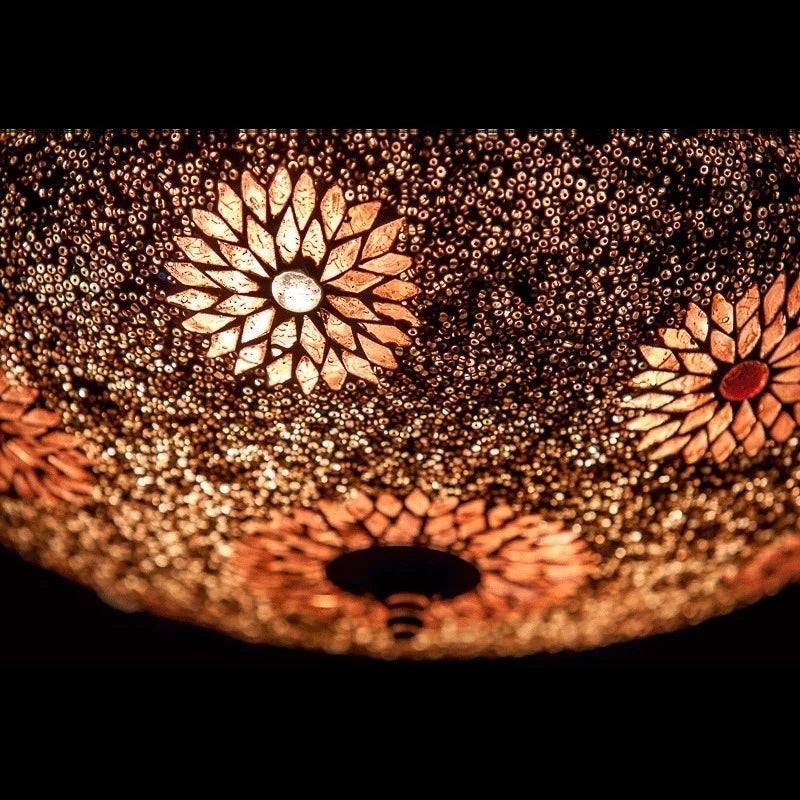 Oriental mosaic ceiling lamp - diameter 38 cm.