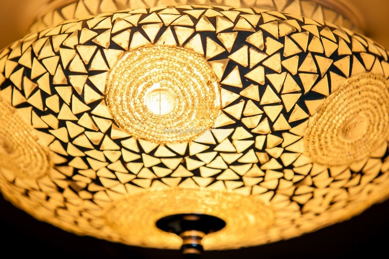 Plafonnier mosaïque oriental transparent - diamètre 25 cm