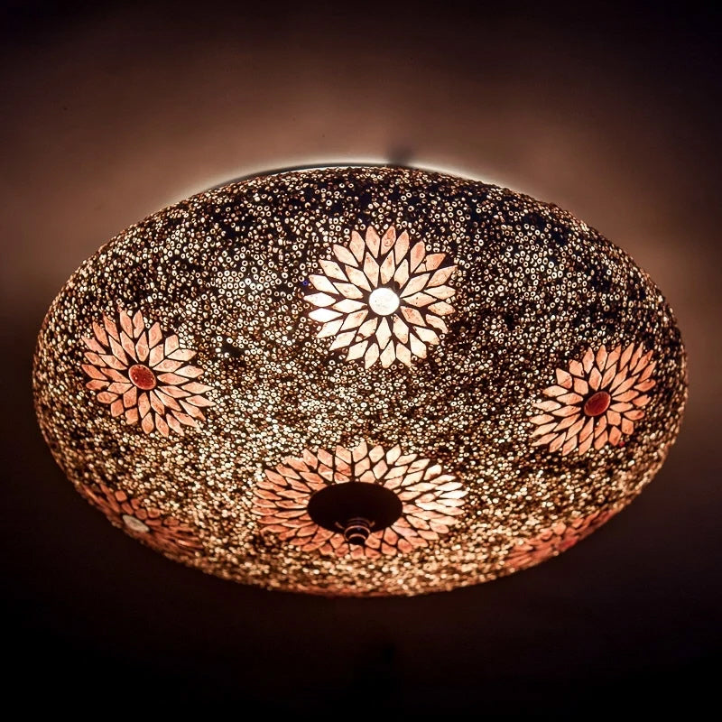 Oriental mosaic ceiling lamp - diameter 38 cm.
